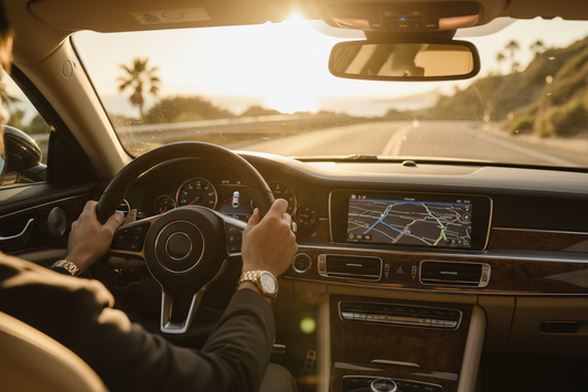 Premium car fragrance diffuser with walnut wood finish — a luxury alternative to traditional car air fresheners