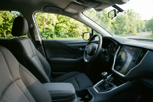 Clean modern car interior in soft natural morning light