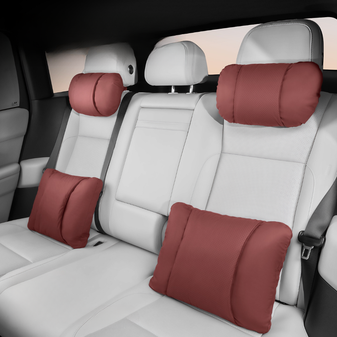 Car Neck Pillow and Lumbar Support Cushion – Nappa Leather